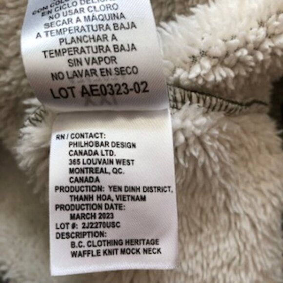 B.C. Clothing Heritage Sherpa Men's Pullover Fleece Lined Waffle Sage Green XXL - Picture 7 of 8